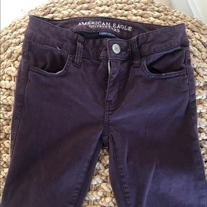 Rare dark purple A&E jeggings size 0 regular